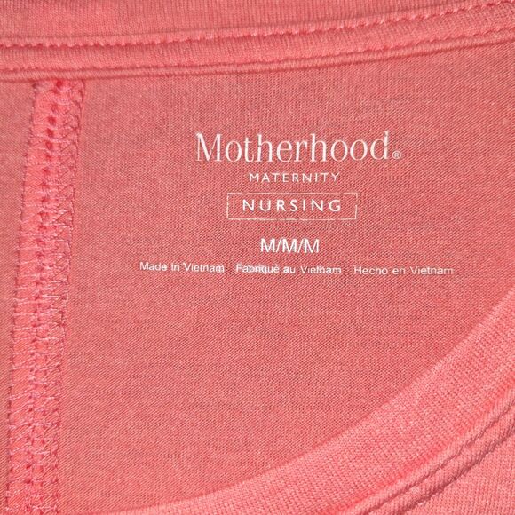 Motherhood Maternity Nursing Orange White Tulip Style Short Sleeve Tshirt Size M - Picture 4 of 10